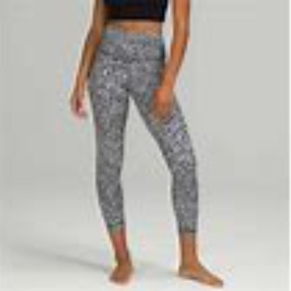 lululemon Align High-Rise Pant 25" Venture Floral Alpine White Black - Size 4